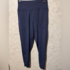 Oalka Blue Jogger Pants Activewear Workout Medium Navy Blue